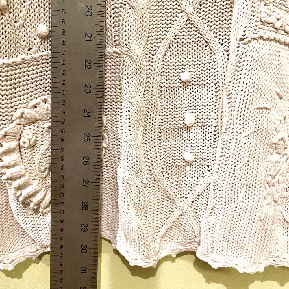 Vintage cotton / ramie sweater Aran style sweater - Picture 10 of 11